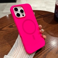 case Dimi  ใหม่ case15pro เคสซิลิโคนชาร์จไร้สายวงแหวนแม่เหล็ก งานกำมะหยี่ สำหรับ ไอโฟน16pro 15pro 14