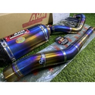 *LIMITED* Y15ZR/LC135/RS150 AHM M3 32/35MM TITANIUM EXHAUST OPEN FULL SYSTEM SPR/SZR