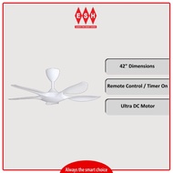 Alpha Alkova Excel V2 42 Inch 5 Blades Super Powered Ceiling Fan (Matt White) | ESH