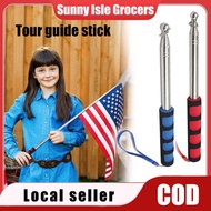 1.6m/2m Telescopic Handheld Flagpoles Portable Tour Guide Flag Pole for Tour Guides and Teachers