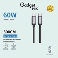 Gadget MIX Diginut BC-3010C Type-C To Type-C Data Cable 60W 3M Black/ 60W Fast Charging/ Support Dat