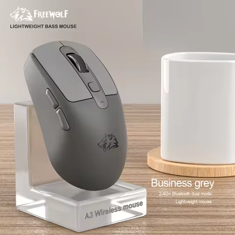 FREEWOLF A3 Wireless Silent Mouse, Bluetooth Dual Mode, Type-C Charging, Pink ABS Skin, Ergonomic, G