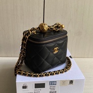 Premium 1: 1 Three Standards Complete 1: 1 Lambskin Golden Ball Bag Box Bag Cosmetic Bag Gold Steel 