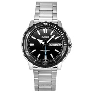 Casio Standard Analog Stainless Steel Black Dial Quartz MTD-125D-1A3V 100M Mens Watch
