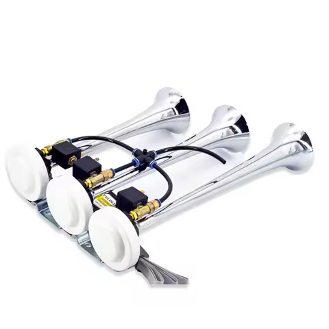 8-Tone Self-Controlled Air Horn, Car Horn, Bright Silver Music Horn,Built-In 5 Kinds Of Horn Music 1