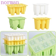 NORMAN Popsicle Molds, Spiral DIY Ice Cream Mold, Popsicle Maker White/Yellow/Green Silicone Healthy Ice Cube Tray Mold Dessert