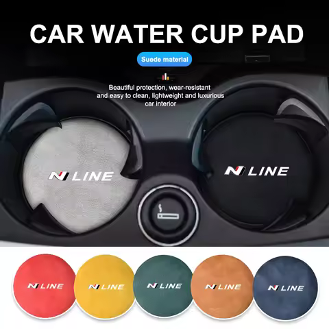 2pcs Car Coaster Water Cup Holder Mat Anti-slip Pad Accessories For Hyundai N LINE i30 i20 Sonata Ac