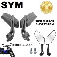SYM Bonus 110 SR Clear Side Mirror Motorcycle Accessories 1 Pair Color Black Short stem Side Mirror