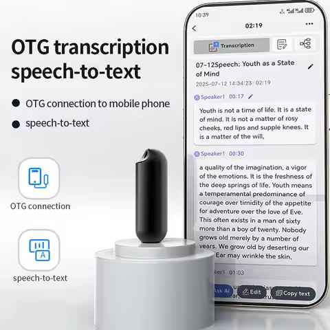 Portable Voice Recorder with Voice-Activated Recording Intelligent Voice Control Noise Reduction Rec