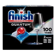 ขนาด 100 เม็ด Finish Quantum with Activblu Technology Dishwasher Detergent Tabs เม็ดล้างจานขัดคราบฝังแน่นสำหรับเครื่องล้างจาน