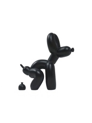 黑色創意搞笑小氣球狗狗雕塑,現代藝術坐著小氣球狗狗動物裝飾雕像適用於室內作為客廳,農家,臥室,辦公室,家具,壁櫥,架子裝飾用品