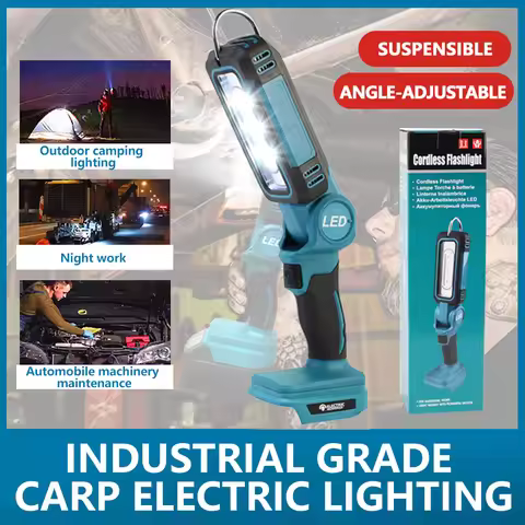 Outdoor 캠핑 Flashlight Portable Floodlight Suitable for Makita 18V Lithium Battery BL1830 BL1850 Ligh