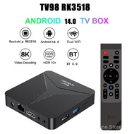 RUPA Android TV Box 14.0 TV98 RK3518 4GB RAM TV Box Support WiFi6 BT5.0 USB3.0 Ethernet 1000M LAN 8K
