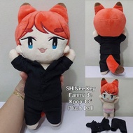SHINee Key Fanmade Kpop 13" Plush Doll with Orange Hair and Black Outfit