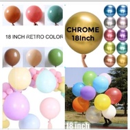 18 inch chrome balloon, 18 inch pastel balloon/, 18 inch matte balloon, 18 inch retro balloon, jumbo