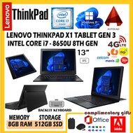 LENOVO THINKPAD X1 TABLET (GEN 3) TOUCH - INTEL CORE I7-8650U 8TH GEN / 8GB DDR4 RAM / 1TB SSD STORA