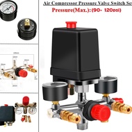 Atp 22V Pressure Switch Air Valve Manifold Air Compressor Pressure Control Regulator Gauge Regulator Gauge z Latest Products