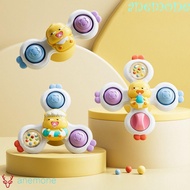 ANEMONE 3Pcs/Set Children's Bathroom Bath Toys, Cartoon Animal Pattern Rotatable Suction Cup Spinner