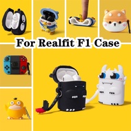 【imamura】For Realfit F1 Case Trendy Cartoon Series for Realfit F1 Casing Soft Earphone Case Cover