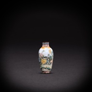 A Canton enamel 'rooster and floral' snuff bottle, Mark and period of Qianlong | 清乾隆 銅胎畫琺瑯公雞花卉圖鼻煙壺 《
