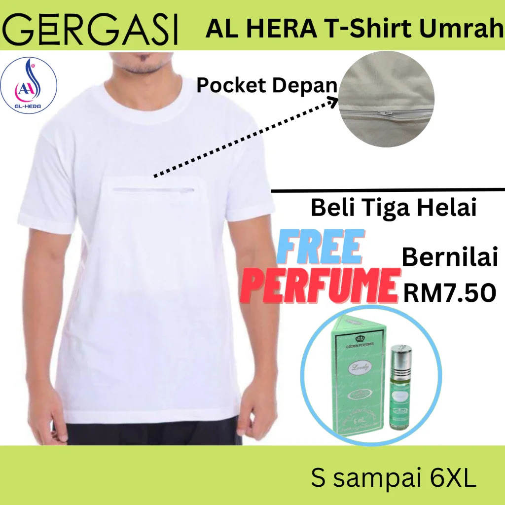 T-SHIRT HITAM BERPOKET / Baju Haji & Umrah T-shirt Haji Berpoket & Berzip / Tshirt Putih dan Tshirt 