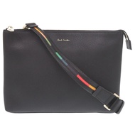 Paul Smith 黑色條紋皮革兩用單肩包，成色極佳，黑色，貨號 1414 [二手] Paul Smith