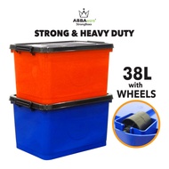 ☼Abbaware Storage Box 38 Litre Kotak Simpanan dengan rodaStorage Box with wheels Bekas Simpanan Storage container✱