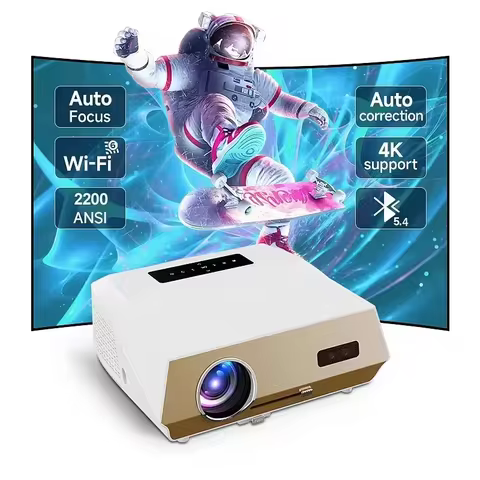 【2200 ANSI Lumens Projector】A10P Projector 1080P Native Wifi Multi-Screen Led Smart Android Wifi 4k 