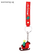 Warmwing Christmas Keychain Cute Cartoon PVC 3D Doll Pendant Exquisite Car Key Accessories Girls Bag Ornaments New Year Party Gift SG