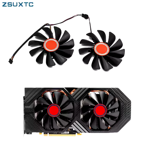2pcs/set FDC10U12S9-C CF1010U12S 95mm RX580 RX590 GME GPU Video Card Cooler fan For XFX RX 590 580 V