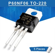 5pcs P60NF06 TO220 STP60NF06 60N06 60NF06 TO-220 N-channel 60V/60A MOSFET Transistor new original