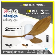 [Recommend Brand]ALASKA Hyson/HyDson/eHyDson  35/46/52 Low Ceiling Fan, Optional SAMSUNG LED 3Tone