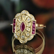 European and American new vintage marquise women's ring