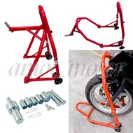 PADDOCK STAND FRONT FORK HEAVY DUTY RED PADDOCK STAND FRONT STEERING