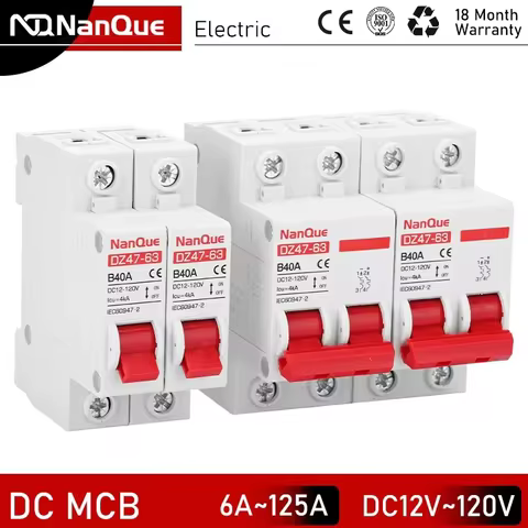 DC MCB 12V 24V 48V 60V 110V Circuit Breaker Battery Protect Switch Positive Negative Short Circuit 2