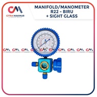 Manifold Single R22 Sight Glass AC Kulkas Refrigrant R 32 410 R410a 22 R410 R32 dobel high low manif