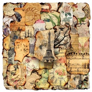 50Pcs Vintage Burnt Stickers Historical Creative Decorative Stickers for Scrapbook Junk Journal Coll