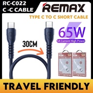 REMAX Cable Type C Cable Fast Charging Cable Type C To Type C RC-C022 C-C Data Cable Short Cable Pow