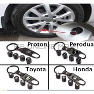READY STOCK Zinc Alloy Car Tyre Valve Cap Air Cap Key Chain PROTON PERODUA HONDA TOYOTA alloy rim be