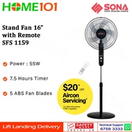 Sona Stand Fan with Remote Control 16" SFS-1159