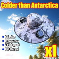 Wide Brim Solar Dual Fan topi Kipas/ Solar+ USB Charging Fan topi Kipas Solar Solar fan Hat kipas so