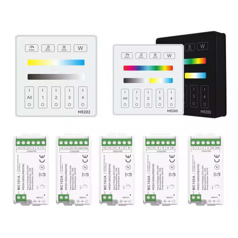 LED Controller MC101A-MC105A MR201-MR205 Touch Panel Remote DC12V 24V Dimmer For RGB CCT RGBW RGBCCT