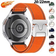 20mm 22mm Sport Nylon Strap for Samsung Galaxy Watch 7 6 5 4 40mm 44mm Parachute Metal Buckle Band f