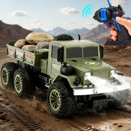RC Car Military Truck 4WD Military Truck Car Off-road Remote Control 6 Wheels with Bright Lights