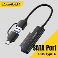 Essager 2 in 1 USB3.0/Type-C to SATA Adapter Cable 5Gbps High Speed for 2.5 Inch External HDD SSD Ha