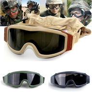 【พร้อมส่งจากไทย/COD】แว่นตายุทธวิธีแว่นตากันแดดทหาร 3 เลนส์ CS แว่นตาทหาร เพนท์บอล รถจักรยานยนต์ กันลม แว่นตาเกมกลางแจ้ง
