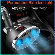COD ACCNIC Car Charger 2 USB Port + 3 Cigarette Plug 3.4A LCD Display / cas hp mobil 12 volt 24 volt