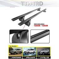 Toyota Fortuner Rush Perodua Aruz Car Roof Rack Crossbars Aluminum with ANTI THEFT key lock‎ - Black