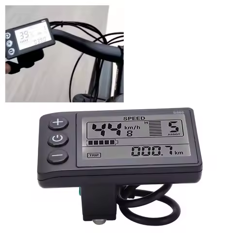 Electric Cycle S866 LCD Display Meter 24V 36V 48V Control Panel with Water Resistant Plug S866 Elect