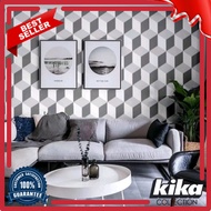 3D Cube Motif Wall Wallpaper 45cm X 5m 3D Cube Grey Wallpaper Sticker 3D Cube Wallsticker Wallpaper 